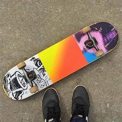 Bryn’s colourful skateboard
